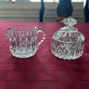 Crystal Milk Creamer and Sugar Bowl